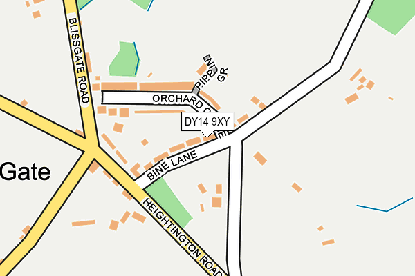 DY14 9XY map - OS OpenMap – Local (Ordnance Survey)
