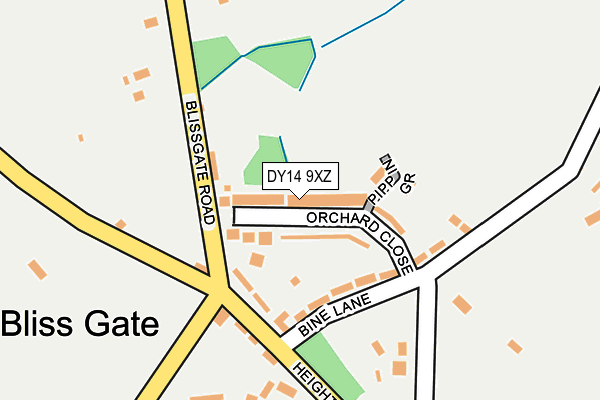 DY14 9XZ map - OS OpenMap – Local (Ordnance Survey)