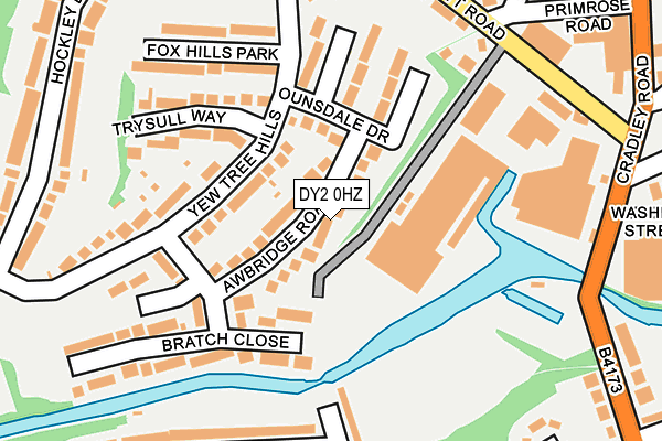 DY2 0HZ map - OS OpenMap – Local (Ordnance Survey)