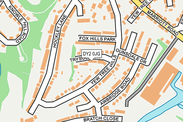 DY2 0JG map - OS OpenMap – Local (Ordnance Survey)