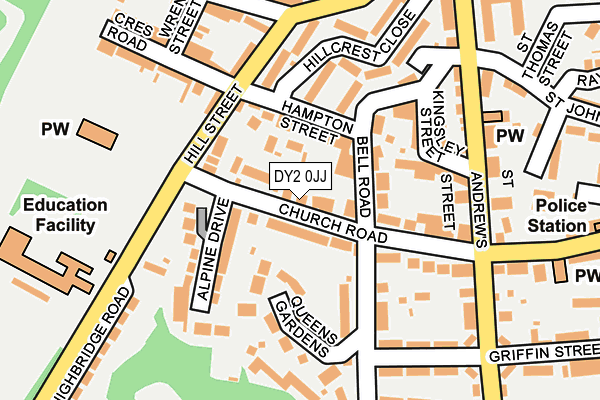 DY2 0JJ map - OS OpenMap – Local (Ordnance Survey)
