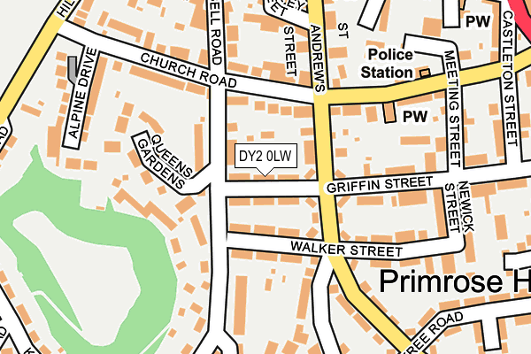 DY2 0LW map - OS OpenMap – Local (Ordnance Survey)