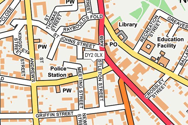 DY2 0LX map - OS OpenMap – Local (Ordnance Survey)
