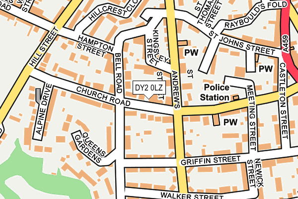 DY2 0LZ map - OS OpenMap – Local (Ordnance Survey)