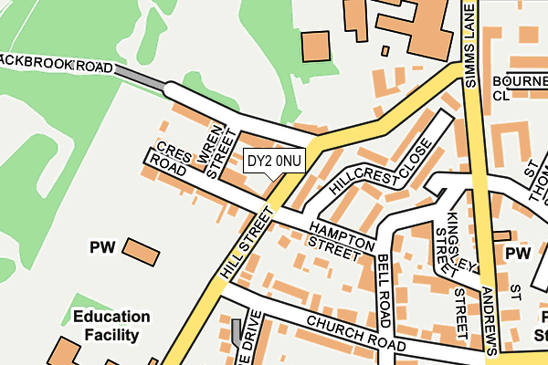 DY2 0NU map - OS OpenMap – Local (Ordnance Survey)