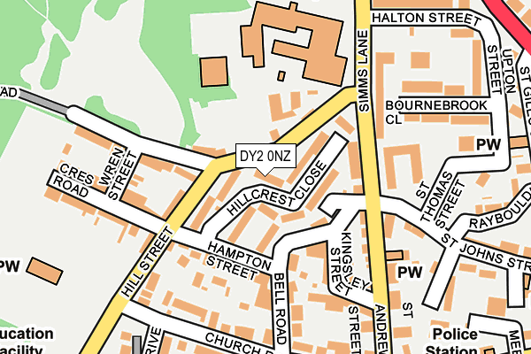 DY2 0NZ map - OS OpenMap – Local (Ordnance Survey)