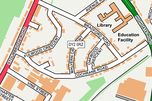 DY2 0RZ map - OS OpenMap – Local (Ordnance Survey)