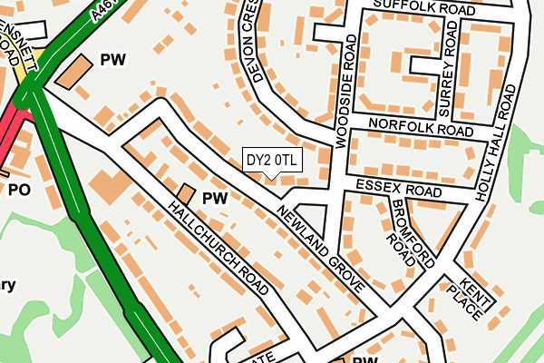 DY2 0TL map - OS OpenMap – Local (Ordnance Survey)