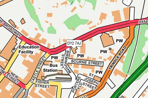 DY2 7AJ map - OS OpenMap – Local (Ordnance Survey)