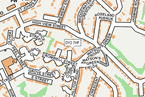 DY2 7HF map - OS OpenMap – Local (Ordnance Survey)