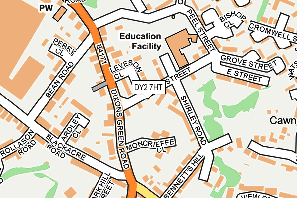 DY2 7HT map - OS OpenMap – Local (Ordnance Survey)