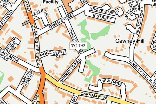 DY2 7HZ map - OS OpenMap – Local (Ordnance Survey)
