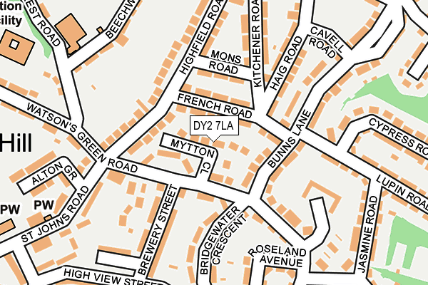 DY2 7LA map - OS OpenMap – Local (Ordnance Survey)