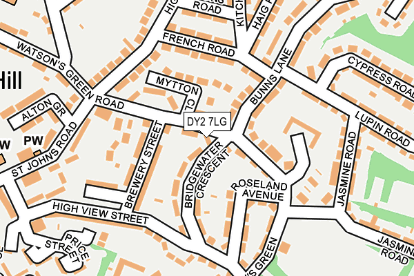 DY2 7LG map - OS OpenMap – Local (Ordnance Survey)