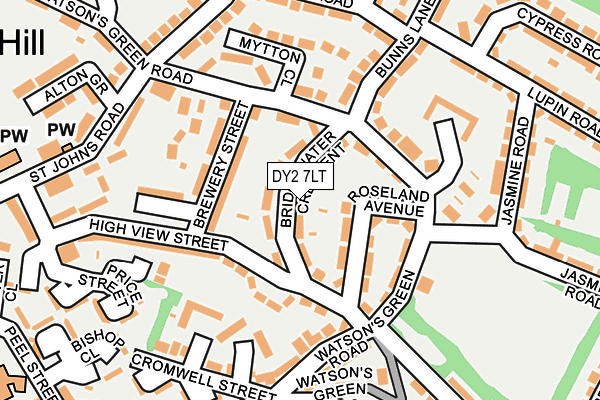 DY2 7LT map - OS OpenMap – Local (Ordnance Survey)