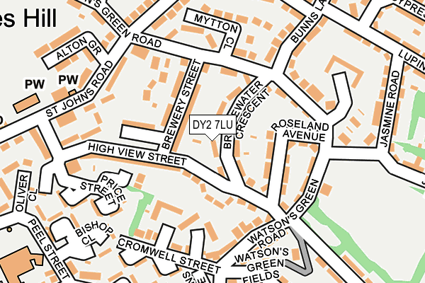 DY2 7LU map - OS OpenMap – Local (Ordnance Survey)