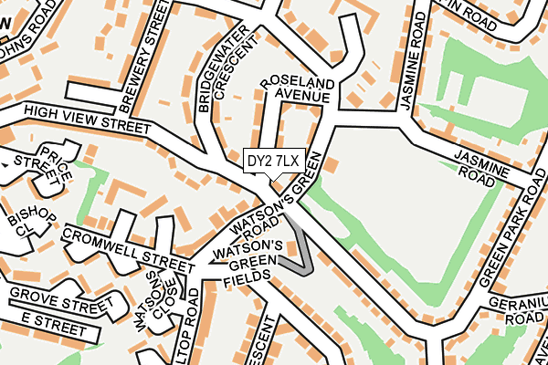 DY2 7LX map - OS OpenMap – Local (Ordnance Survey)