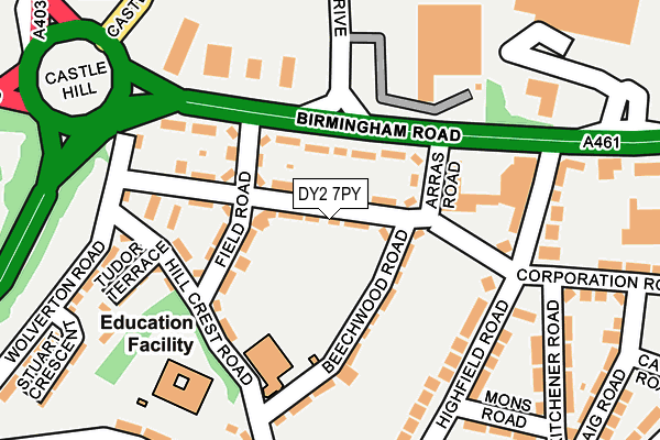 DY2 7PY map - OS OpenMap – Local (Ordnance Survey)