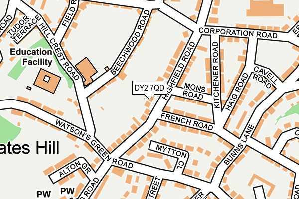 DY2 7QD map - OS OpenMap – Local (Ordnance Survey)