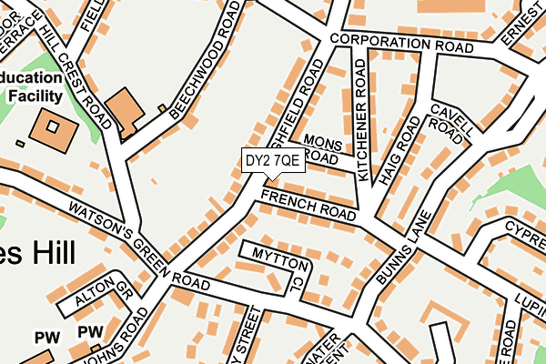 DY2 7QE map - OS OpenMap – Local (Ordnance Survey)