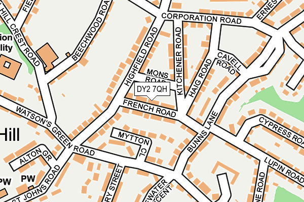 DY2 7QH map - OS OpenMap – Local (Ordnance Survey)