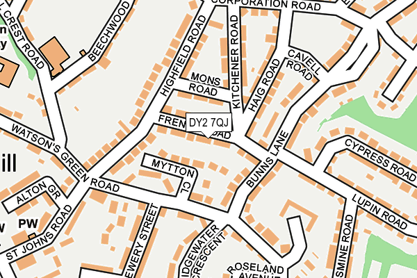 DY2 7QJ map - OS OpenMap – Local (Ordnance Survey)