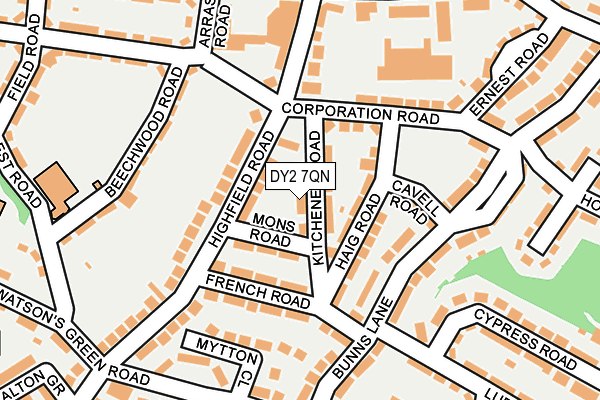 DY2 7QN map - OS OpenMap – Local (Ordnance Survey)