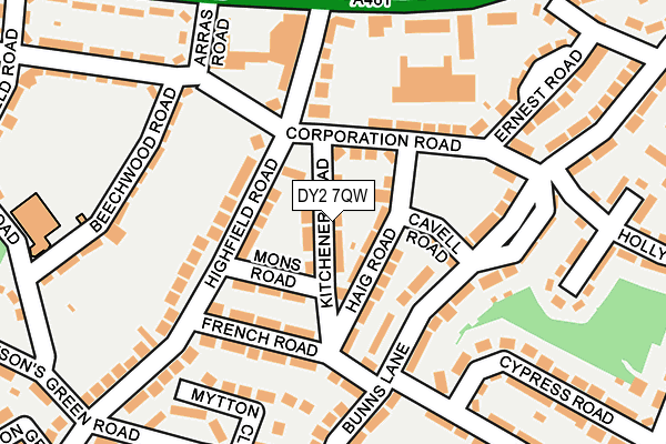 DY2 7QW map - OS OpenMap – Local (Ordnance Survey)