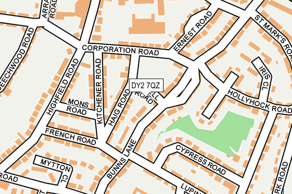 DY2 7QZ map - OS OpenMap – Local (Ordnance Survey)