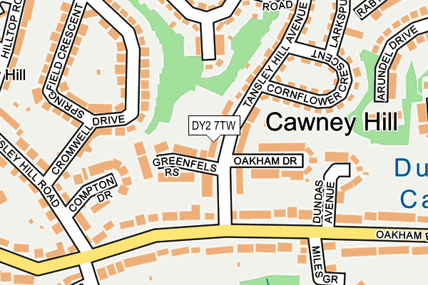 DY2 7TW map - OS OpenMap – Local (Ordnance Survey)