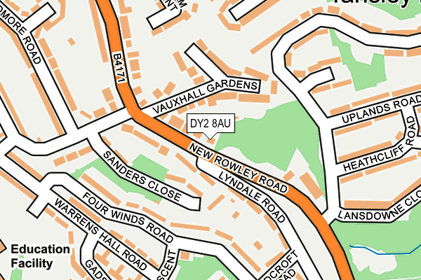 DY2 8AU map - OS OpenMap – Local (Ordnance Survey)
