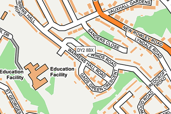 DY2 8BX map - OS OpenMap – Local (Ordnance Survey)