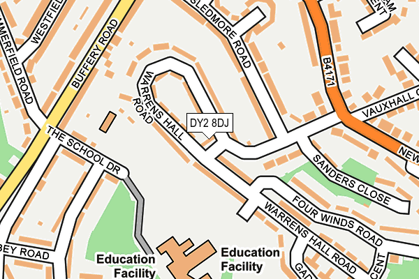 DY2 8DJ map - OS OpenMap – Local (Ordnance Survey)