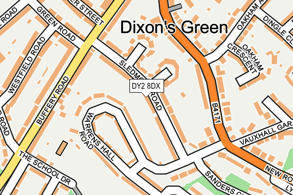 DY2 8DX map - OS OpenMap – Local (Ordnance Survey)
