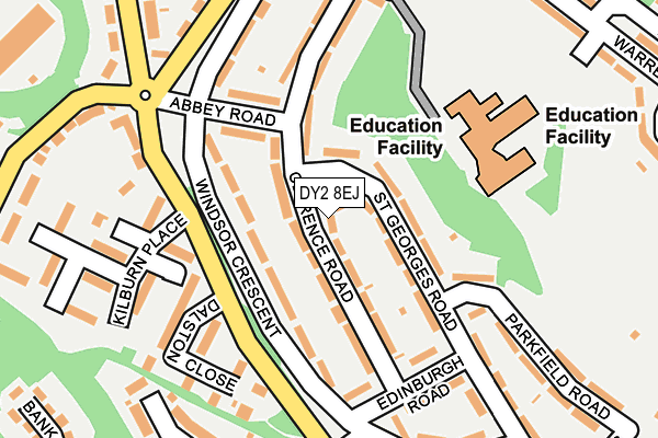 DY2 8EJ map - OS OpenMap – Local (Ordnance Survey)