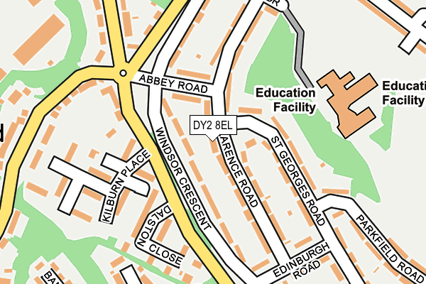DY2 8EL map - OS OpenMap – Local (Ordnance Survey)