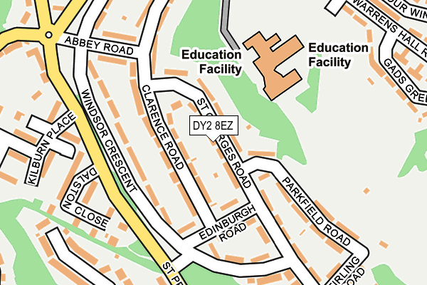 DY2 8EZ map - OS OpenMap – Local (Ordnance Survey)