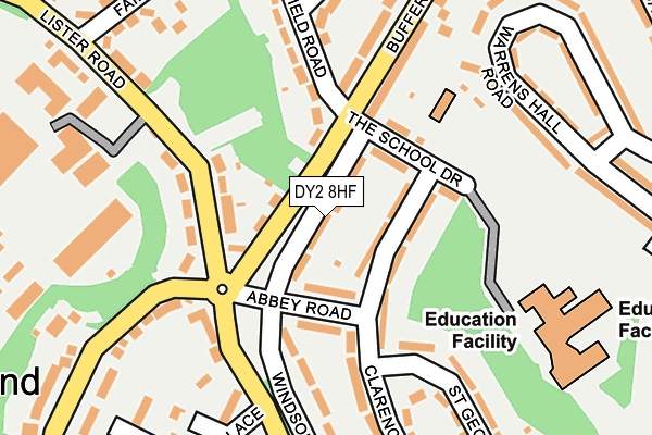 DY2 8HF map - OS OpenMap – Local (Ordnance Survey)