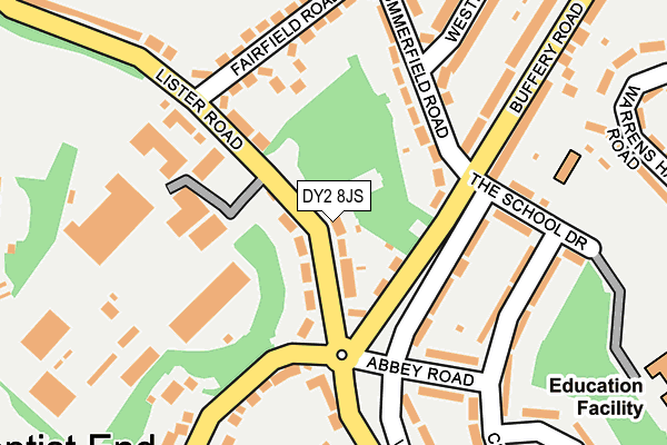 DY2 8JS map - OS OpenMap – Local (Ordnance Survey)