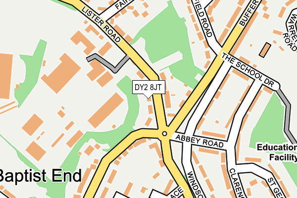 DY2 8JT map - OS OpenMap – Local (Ordnance Survey)