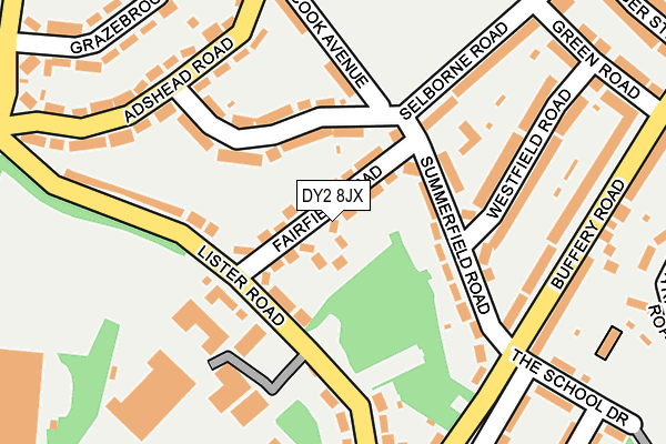 DY2 8JX map - OS OpenMap – Local (Ordnance Survey)