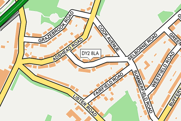 DY2 8LA map - OS OpenMap – Local (Ordnance Survey)