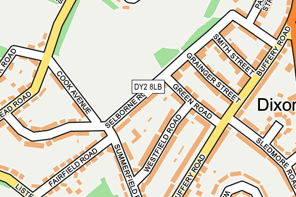 DY2 8LB map - OS OpenMap – Local (Ordnance Survey)