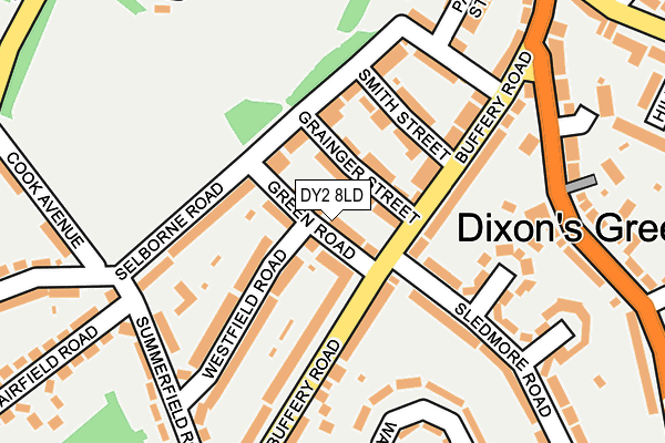 DY2 8LD map - OS OpenMap – Local (Ordnance Survey)
