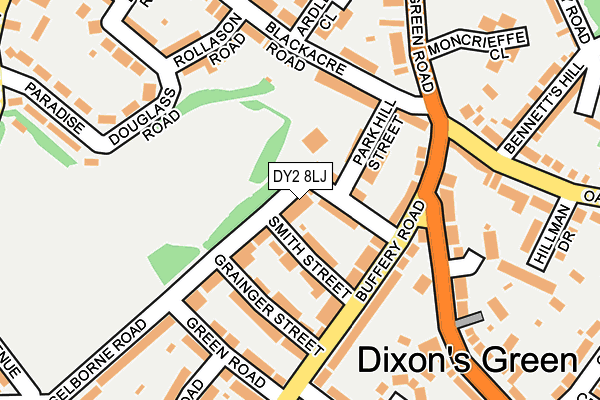 DY2 8LJ map - OS OpenMap – Local (Ordnance Survey)