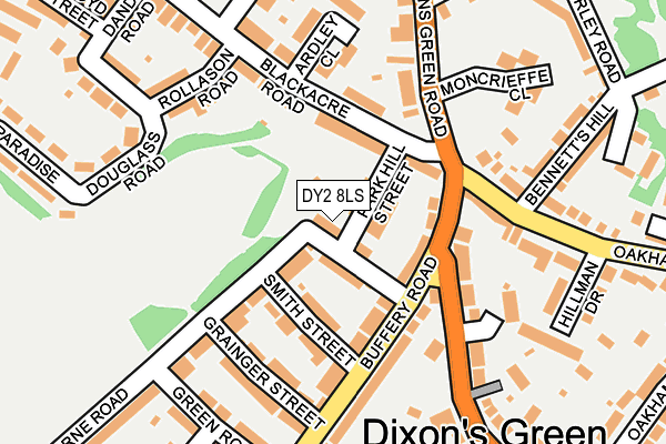 DY2 8LS map - OS OpenMap – Local (Ordnance Survey)