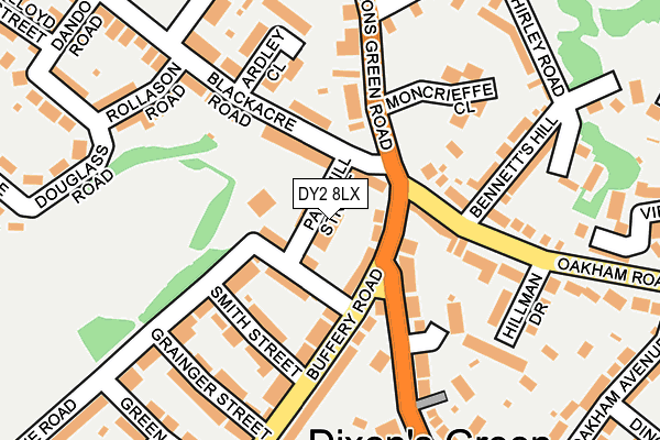 DY2 8LX map - OS OpenMap – Local (Ordnance Survey)