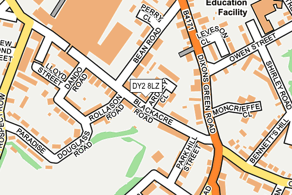 DY2 8LZ map - OS OpenMap – Local (Ordnance Survey)