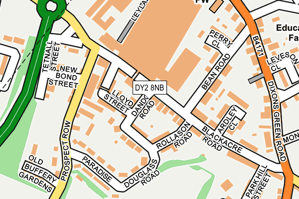 DY2 8NB map - OS OpenMap – Local (Ordnance Survey)