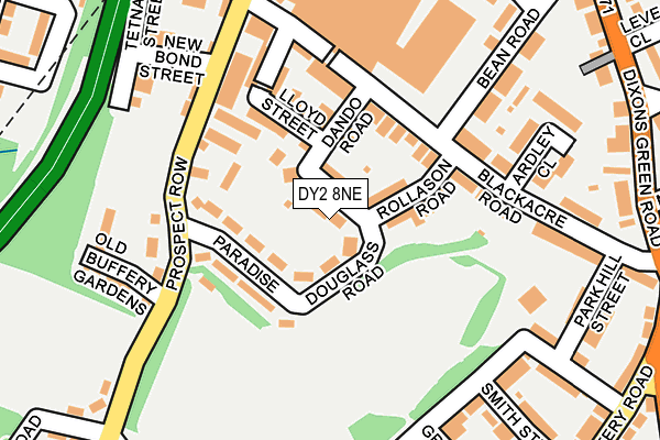 DY2 8NE map - OS OpenMap – Local (Ordnance Survey)